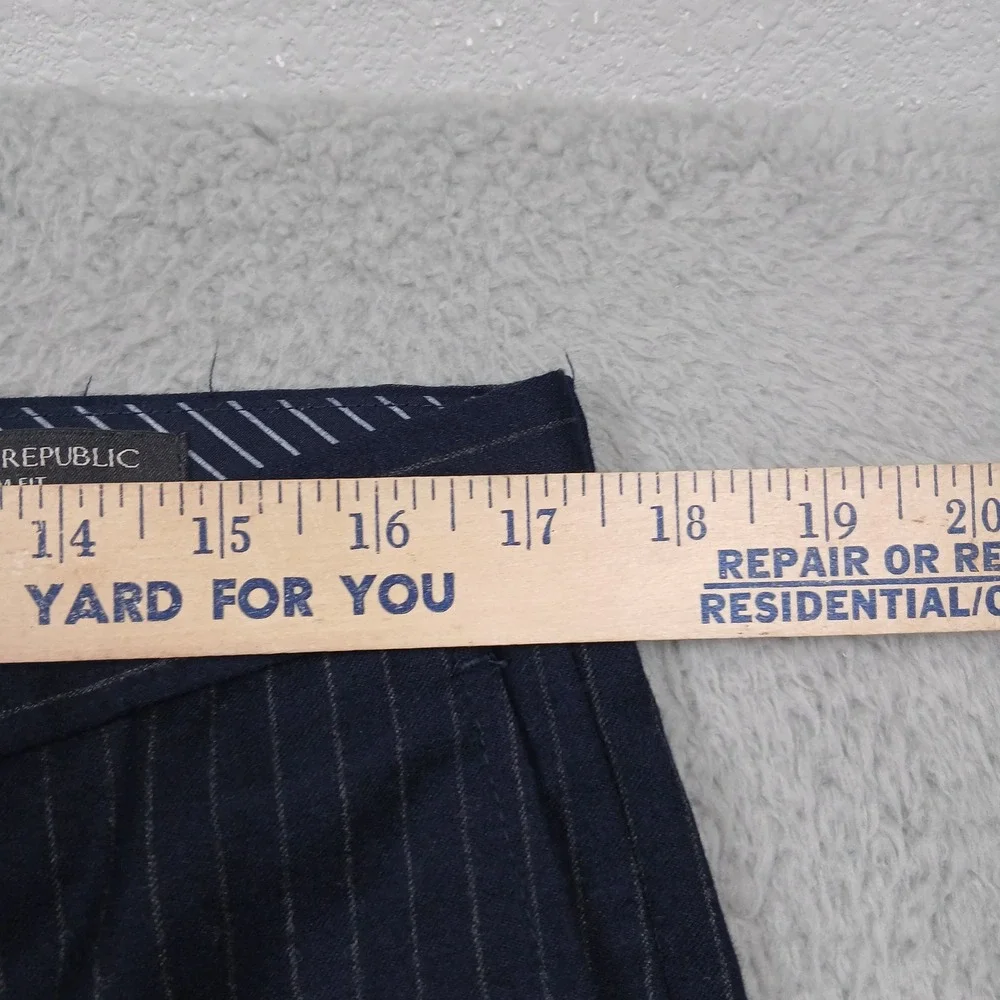 Banana Republic Wool Pinstripe‎ Dress Pants Men 34x30 Navy Slim Fit